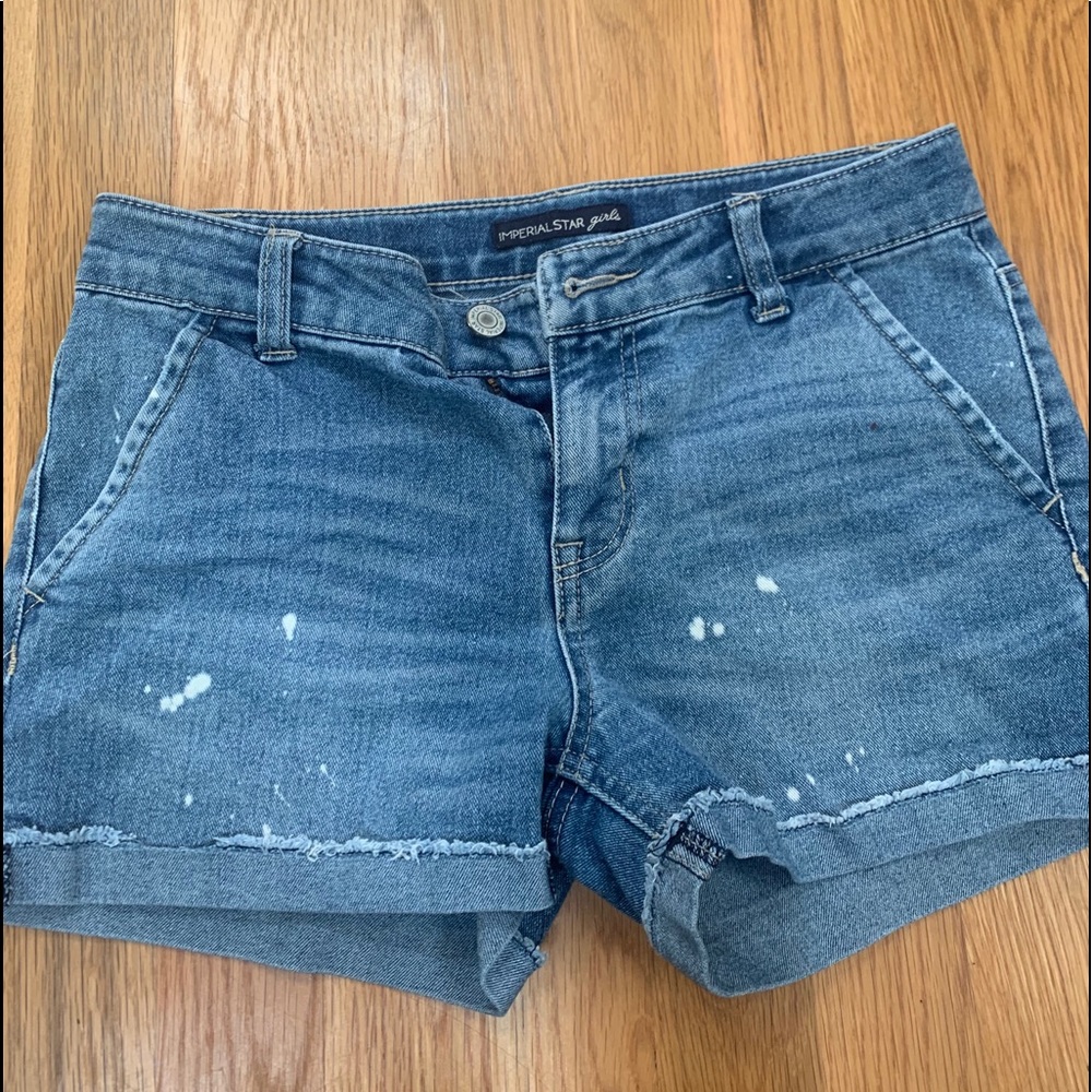 IMPERIAL STAR JEAN SHORT BLEACH SPLAT SIZE KIDS 14